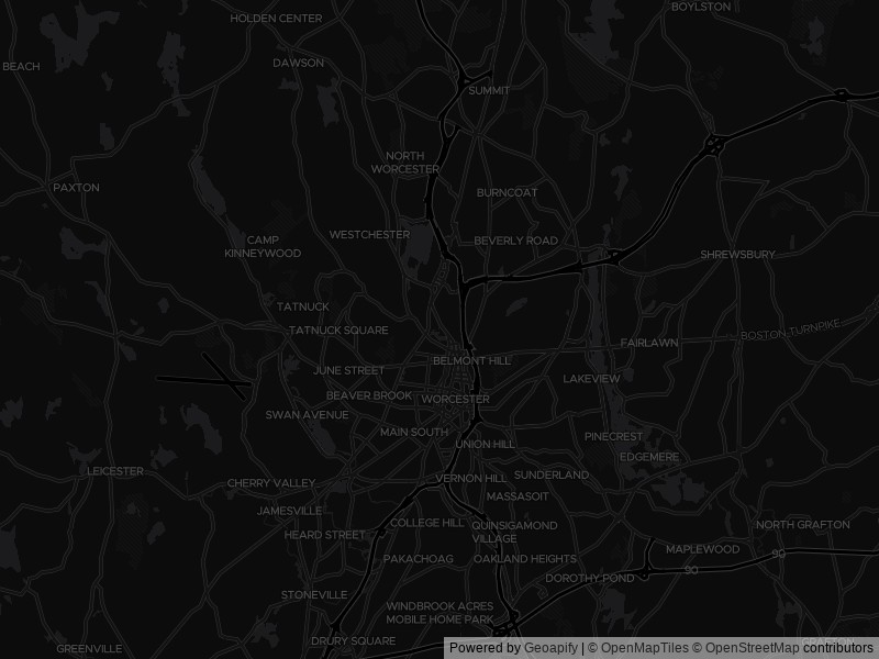 Map of recent public-records changes across Worcester