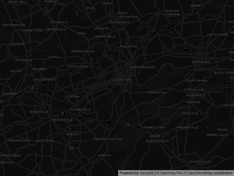 Map of recent public-records changes across Allentown