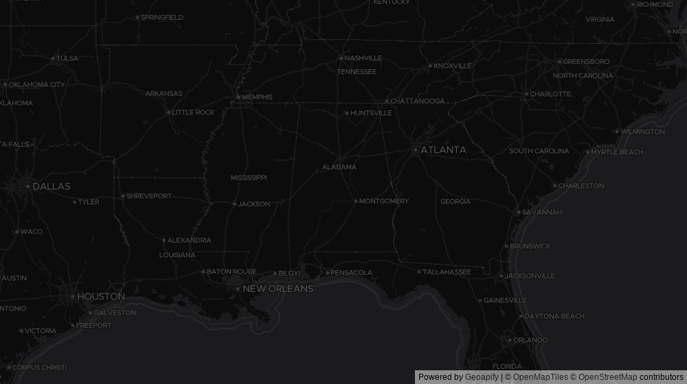 Map of the 1 Alabama city DeltaVisor tracks