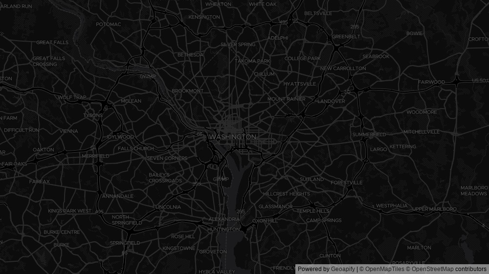 Map of the 1 District of Columbia city DeltaVisor tracks