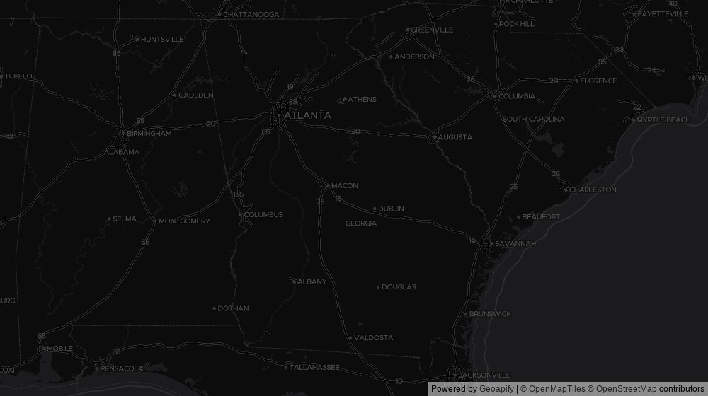Map of the 1 Georgia city DeltaVisor tracks