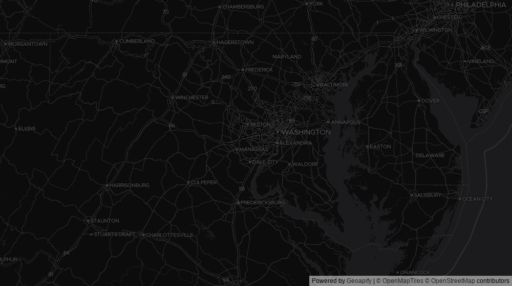 Map of the 1 Maryland city DeltaVisor tracks