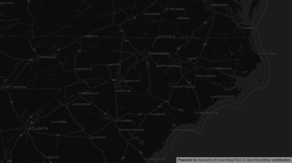 Map of the 5 North Carolina cities DeltaVisor tracks