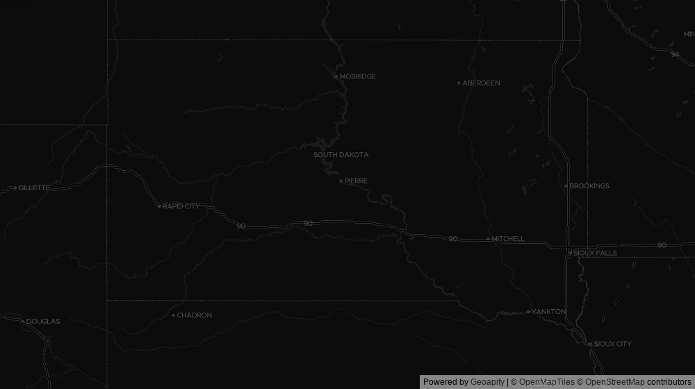Map of the 1 South Dakota city DeltaVisor tracks
