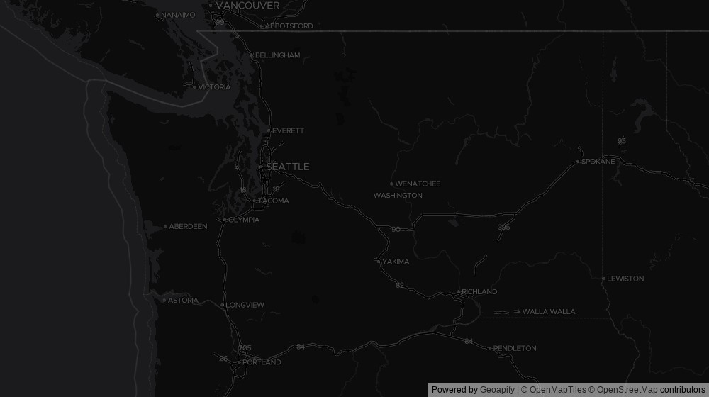 Map of the 2 Washington cities DeltaVisor tracks